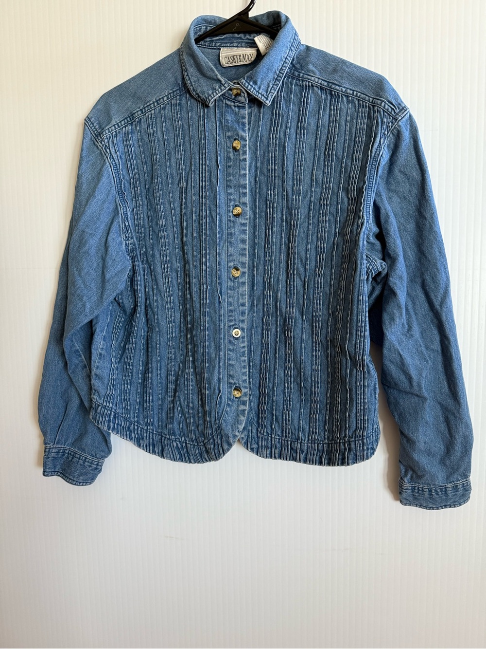 Women’s Casual Denim Button-Front Jacket Shacket Large